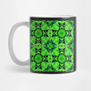 Pretty Green Leaves Lucky Clover Greenery Pattern 2 Mug